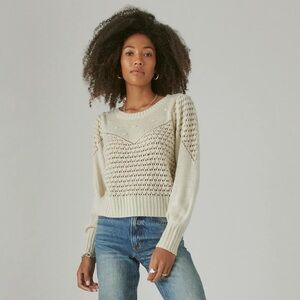 Lucky Brand Textured Dot Crewneck Sweater